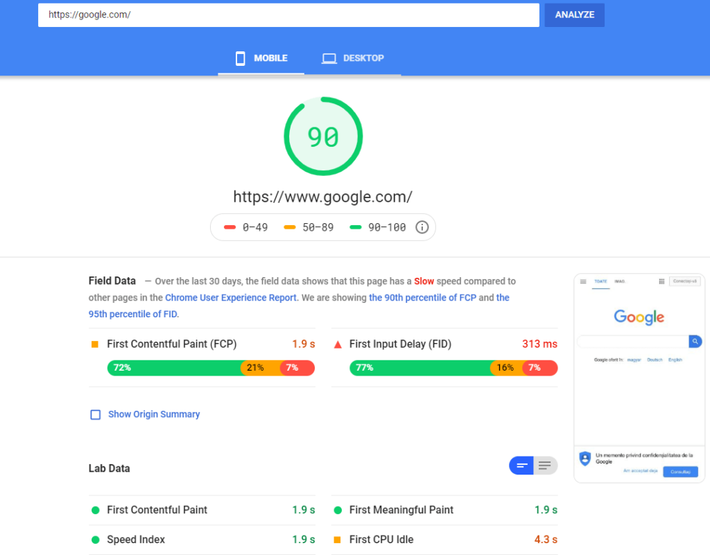 Google-pagespeed-insights-mobile